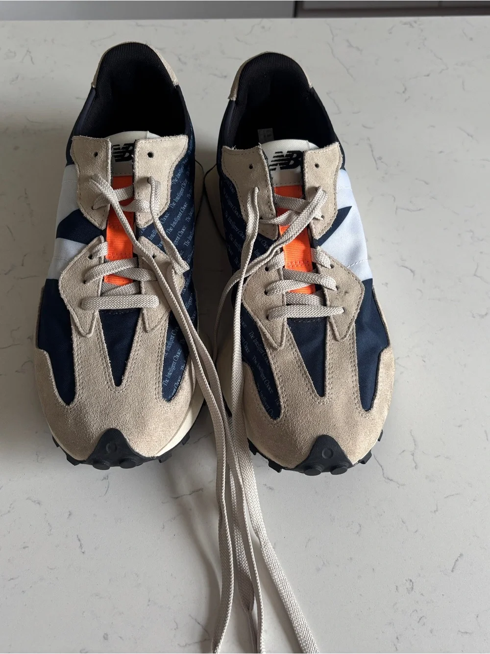 New Balance 327 Men's Outerspace (Navy, Beige & Orange Casual Runner)
